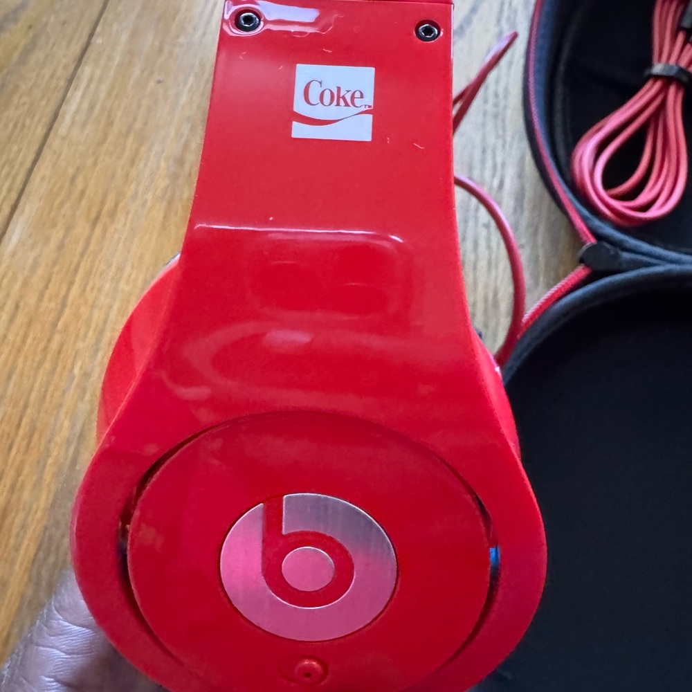 Red Beats Headphones with Coke Logo